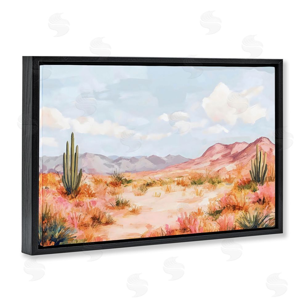 Creative Studio Pastel Desert Dream Sunset Black Floating Framed Canvas Wall Art
