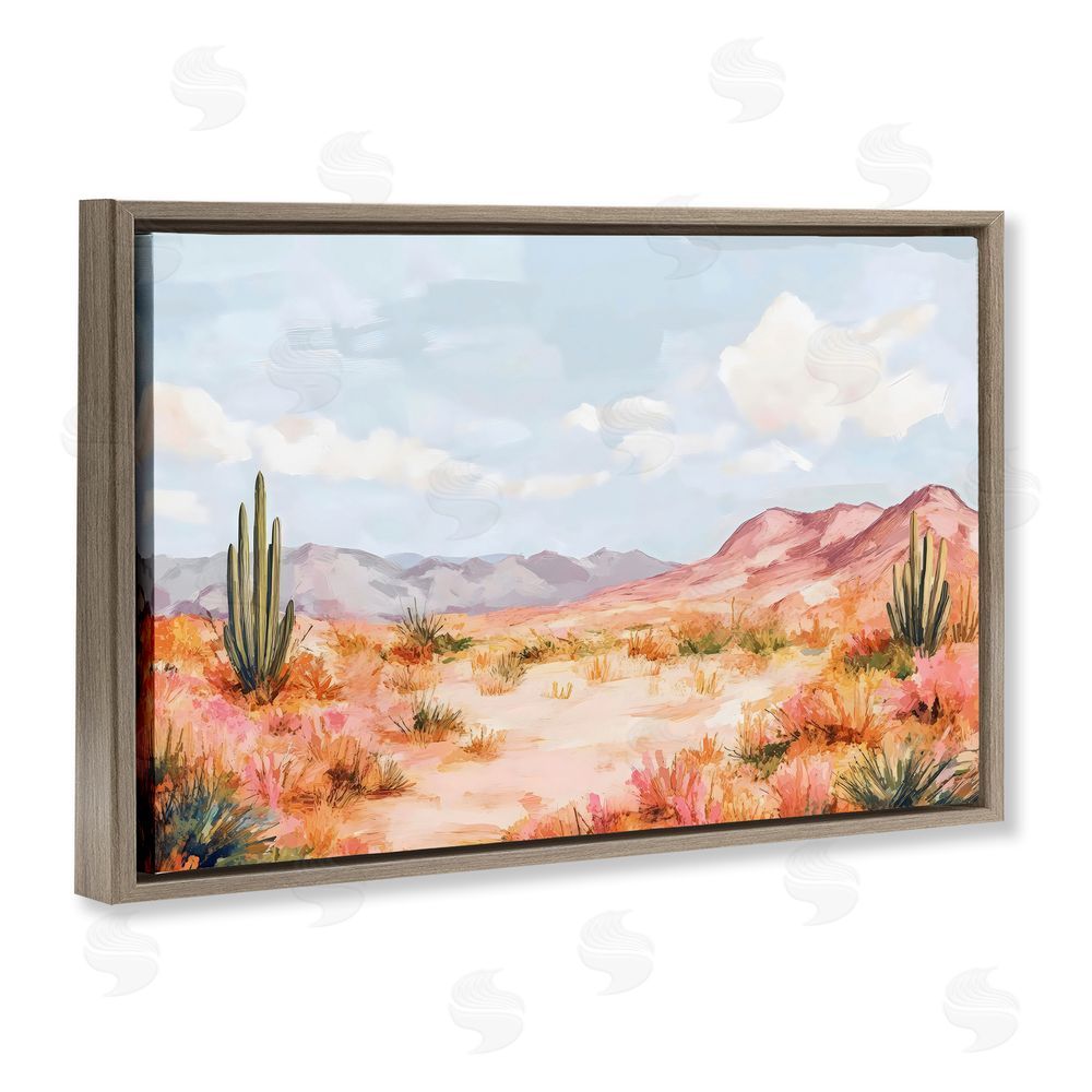 Creative Studio Pastel Desert Dream Sunset Brown Floating Framed Canvas Wall Art