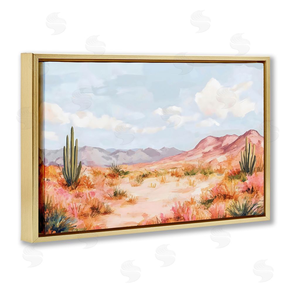 Creative Studio Pastel Desert Dream Sunset Gold Floating Framed Canvas Wall Art