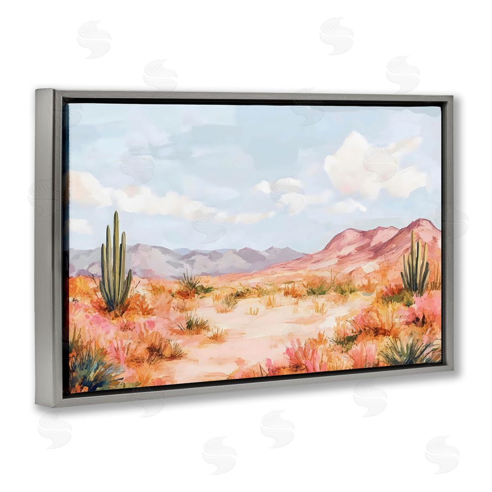 Creative Studio Pastel Desert Dream Sunset Gray Floating Framed Canvas Wall Art