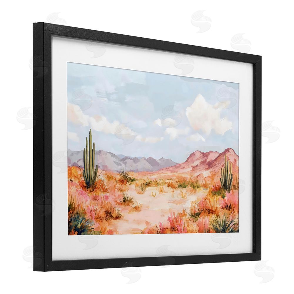 Creative Studio Pastel Desert Dream Sunset Black Framed Print Under Glass Wall Art