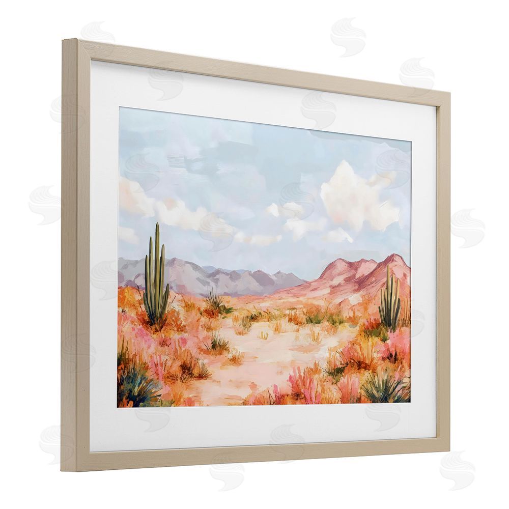 Creative Studio Pastel Desert Dream Sunset Brown Framed Print Under Glass Wall Art