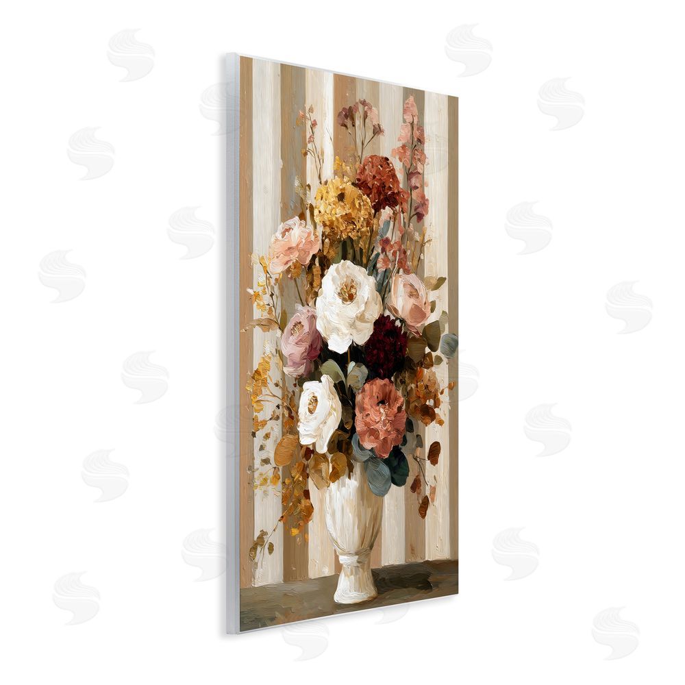 Petal Prints Design Vintage Arrangement in Vase Wall Plaque Printed Art