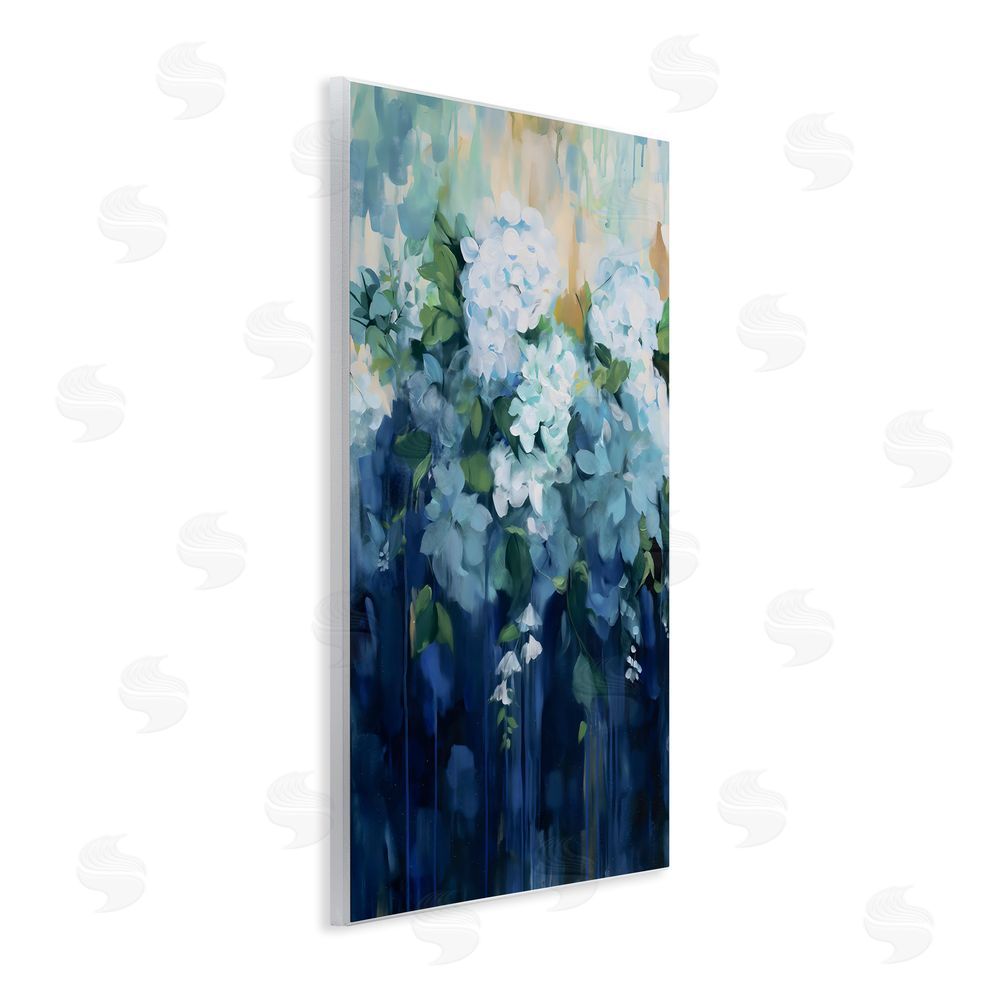 Gina Kelly Lush Blue Hydrangea Abstract Wall Plaque Home Decor Art Print