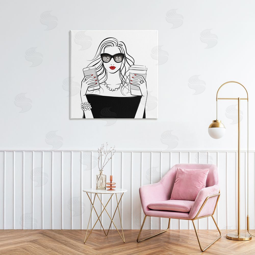 Martina Pavlova Chic Boss Morning Coffee Moment Stretched Canvas Wall Art in Room