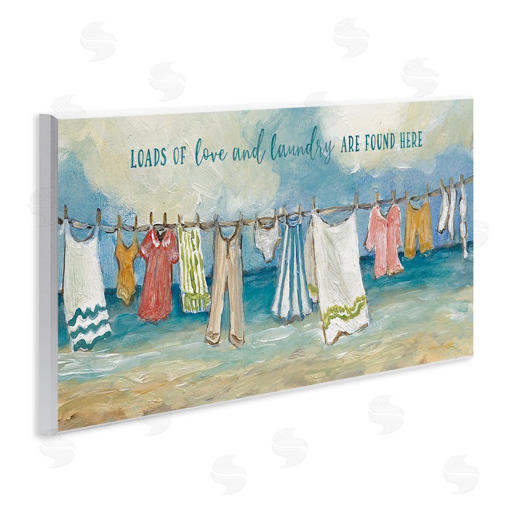 Charlene Olson Laundry By The Sea Wooden Wall Plaque Art Print