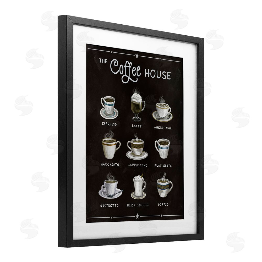 Conrad Knutsen The Coffee House Menu Black Framed Print Under Glass Wall Art