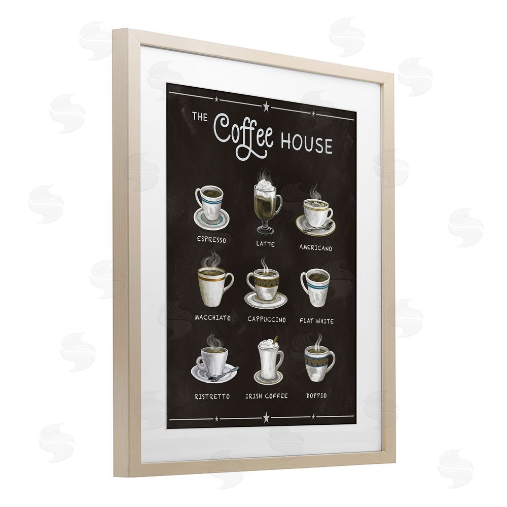 Conrad Knutsen The Coffee House Menu Brown Framed Print Under Glass Wall Art