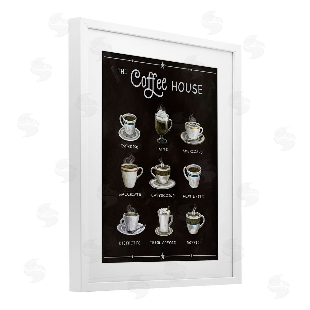 Conrad Knutsen The Coffee House Menu White Framed Print Under Glass Wall Art
