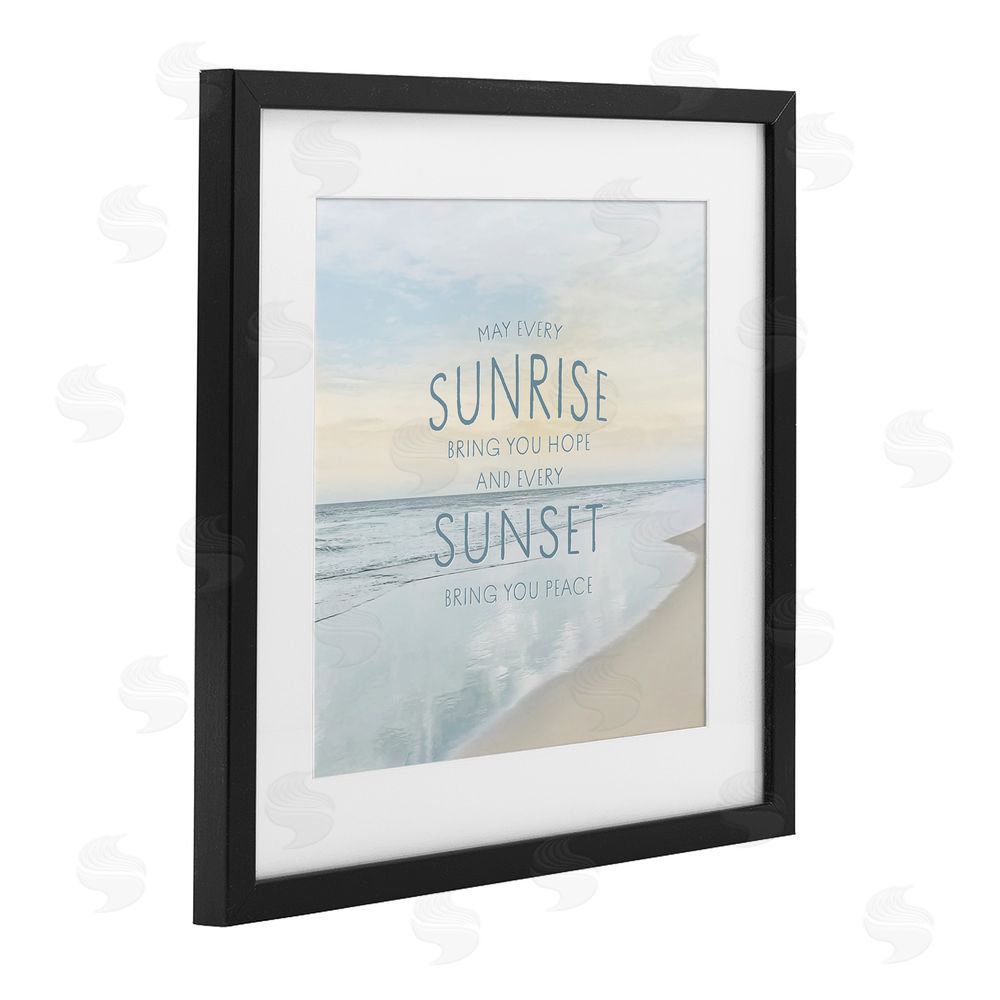 Natalie Carpentieri Sunrise & Sunset Statement Black Framed Print Under Glass Wall Art