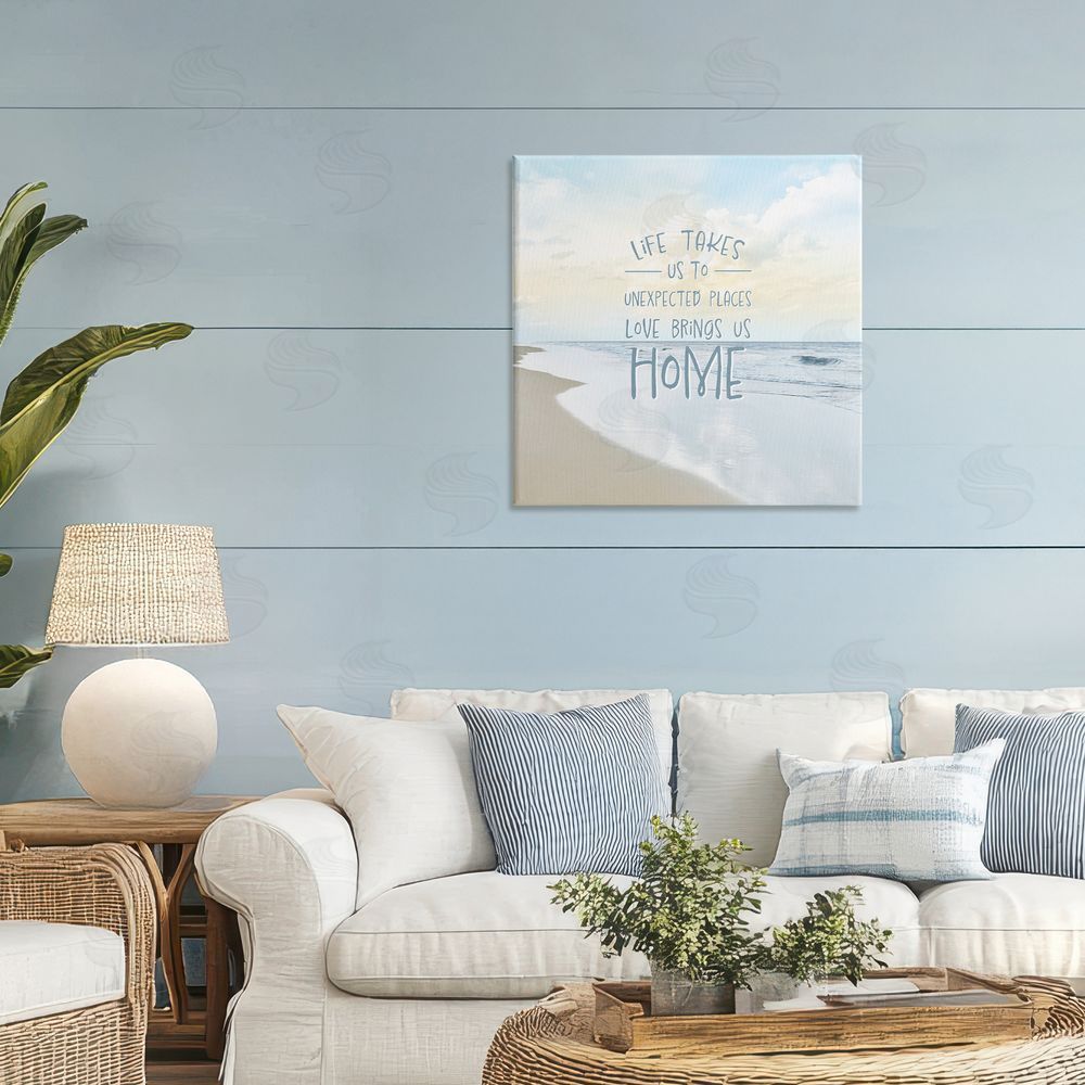 Natalie Carpentieri Love Brings Us Home Inspiration Stretched Canvas Wall Art in Room