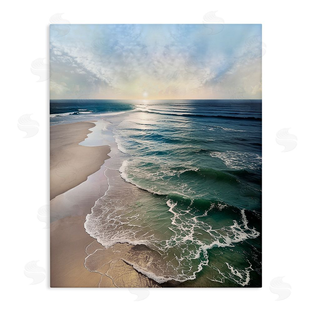 Mike Calascibetta Tranquil Shoreline with Soft Light Stretched Canvas Wall Art Print