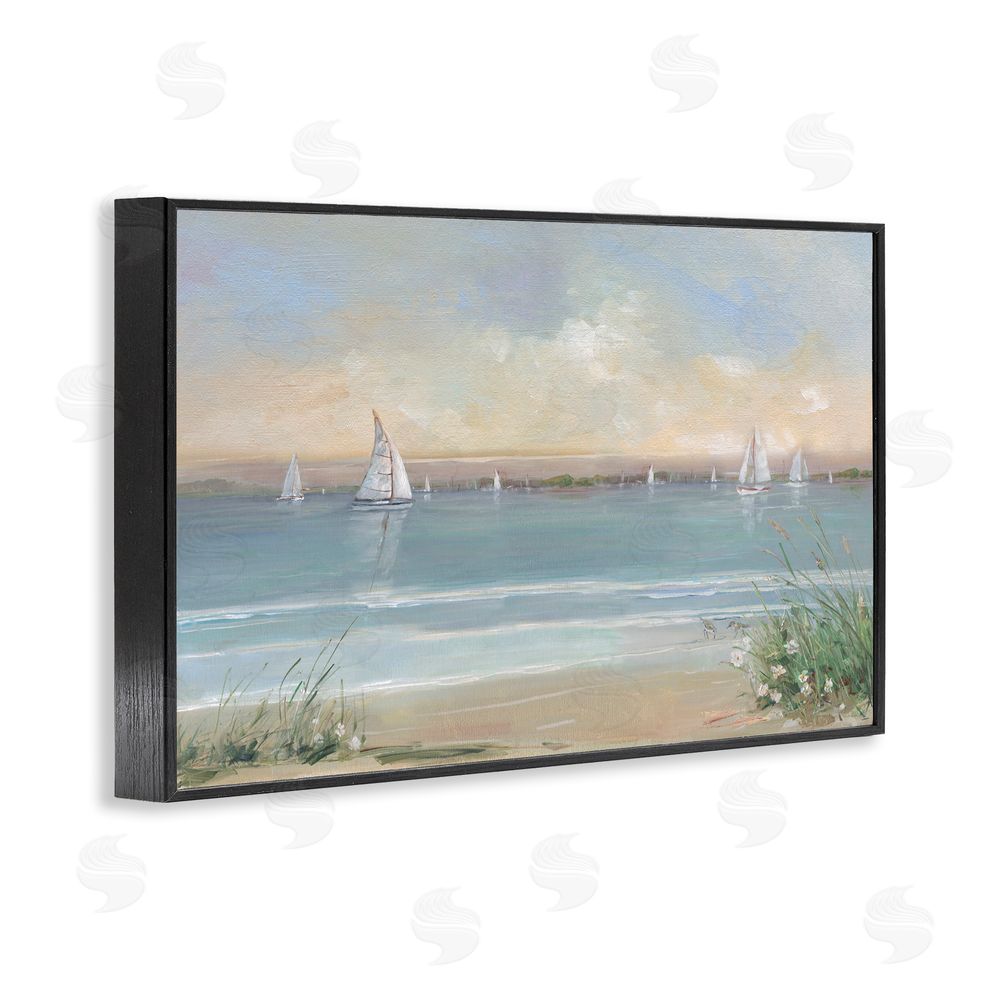 Sally Swatland Coastal Sailing At Dawn Black Framed Giclee Wall Art Print