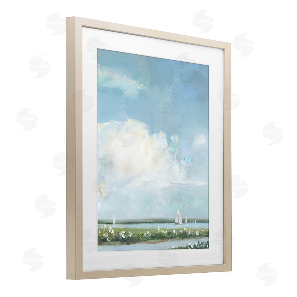 Sally Swatland Seaside Sailing Along Meadow Brown Framed Print Under Glass Wall Art