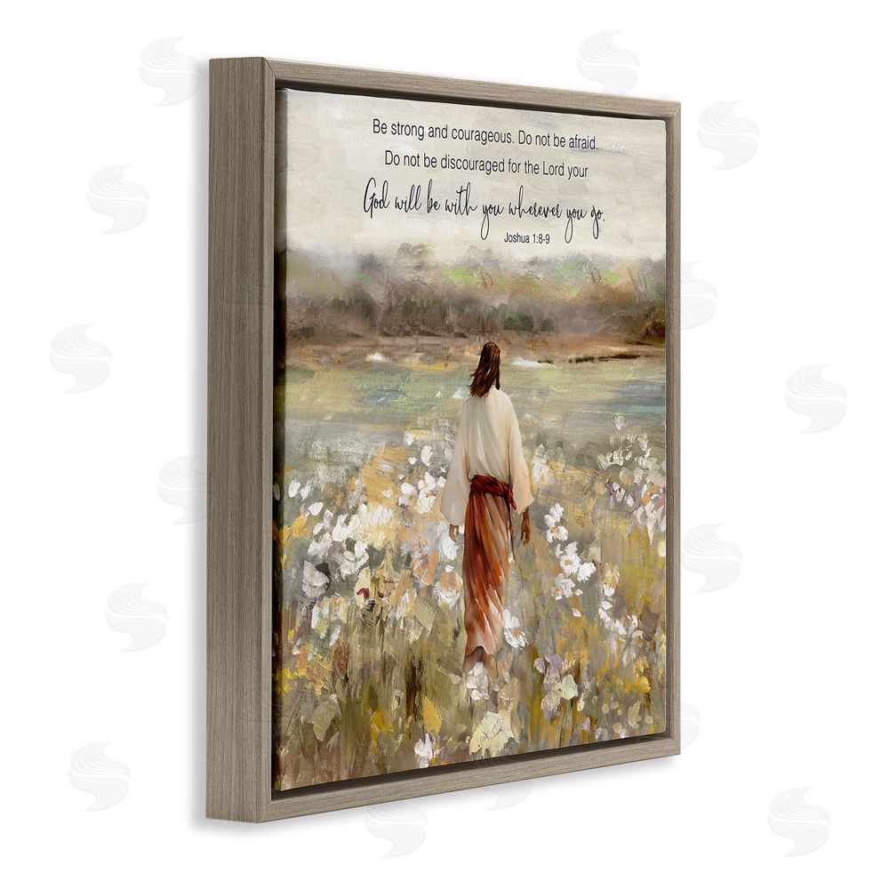 Sally Swatland God With You Wherever Brown Floating Frame Canvas Wall Art Print