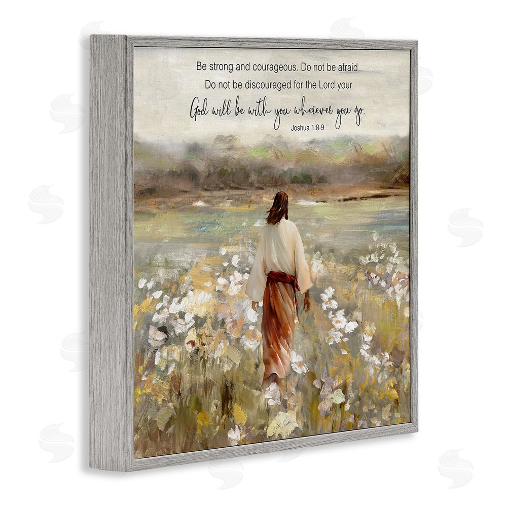 Sally Swatland God With You Wherever Gray Framed Giclee Wall Art Print