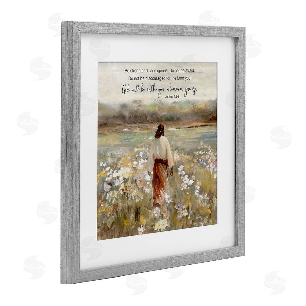 Sally Swatland God With You Wherever Gray Framed Print Under Glass Wall Art