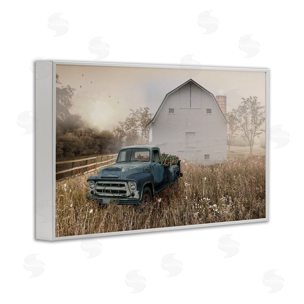 Nan Vintage Pickup in Wildflowers White Framed Giclee Wall Art Print