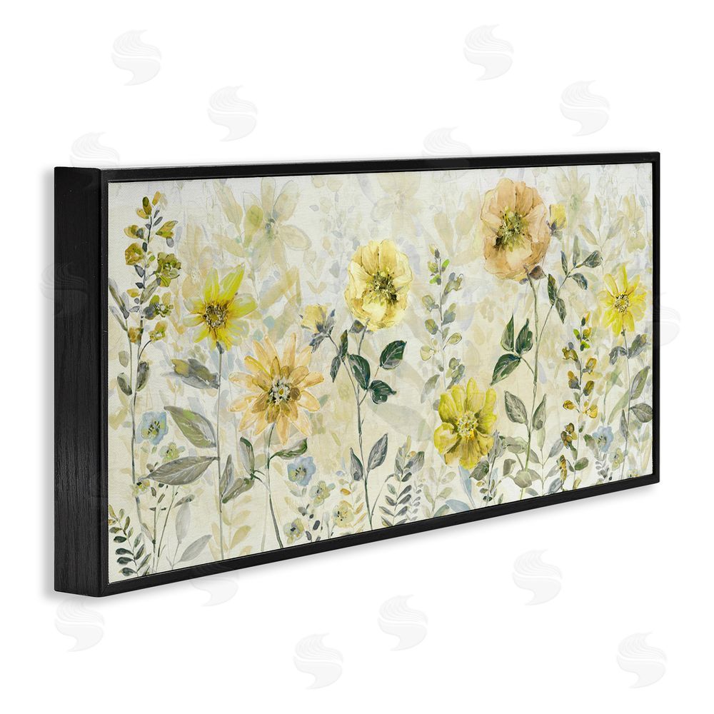 Sally Swatland Yellow Buttercup Garden Black Framed Giclee Wall Art Print