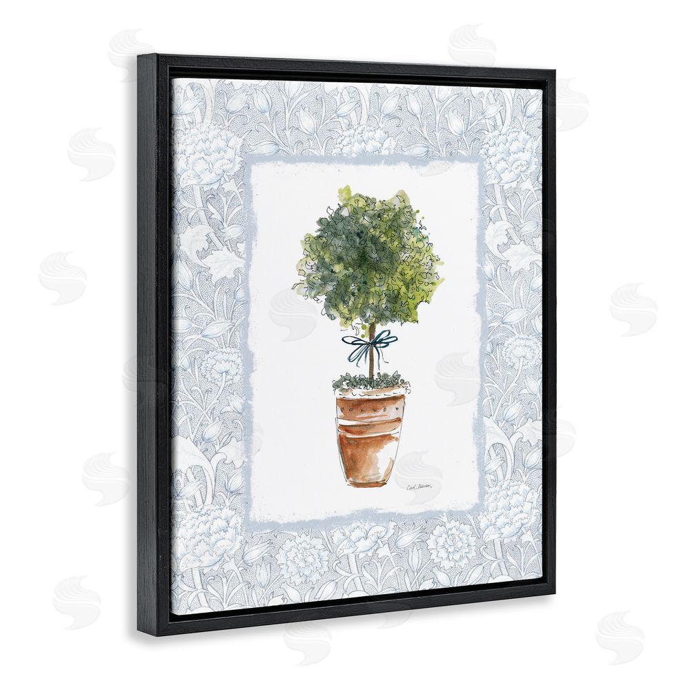 Carol Robinson Potted Topiary in Terracotta Black Floating Frame Canvas Wall Art Print
