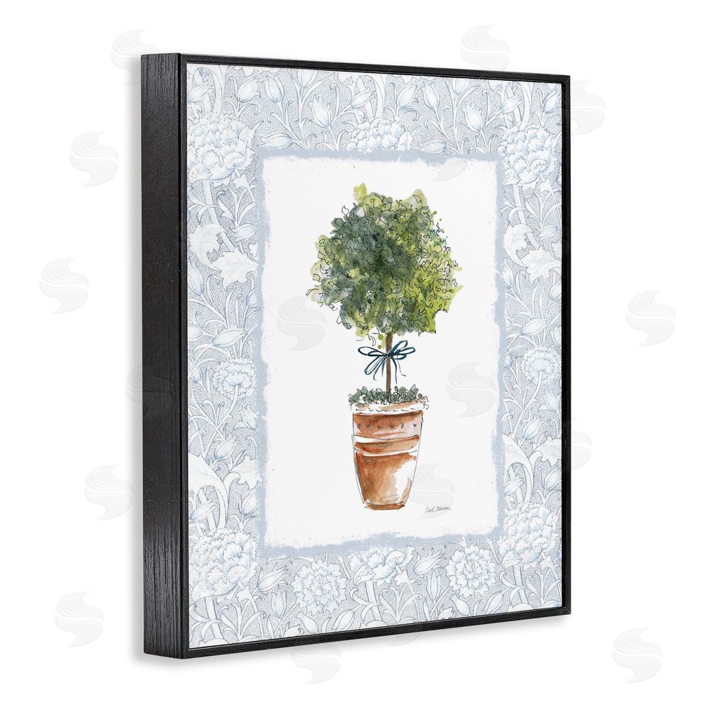 Carol Robinson Potted Topiary in Terracotta Black Framed Giclee Wall Art Print