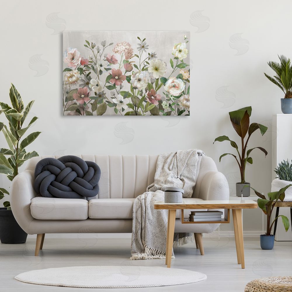 Nan Garden Meadow Arrangement Stretched Canvas Wall Art in Room