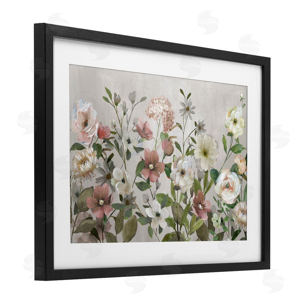 Nan Garden Meadow Arrangement Black Framed Print Under Glass Wall Art