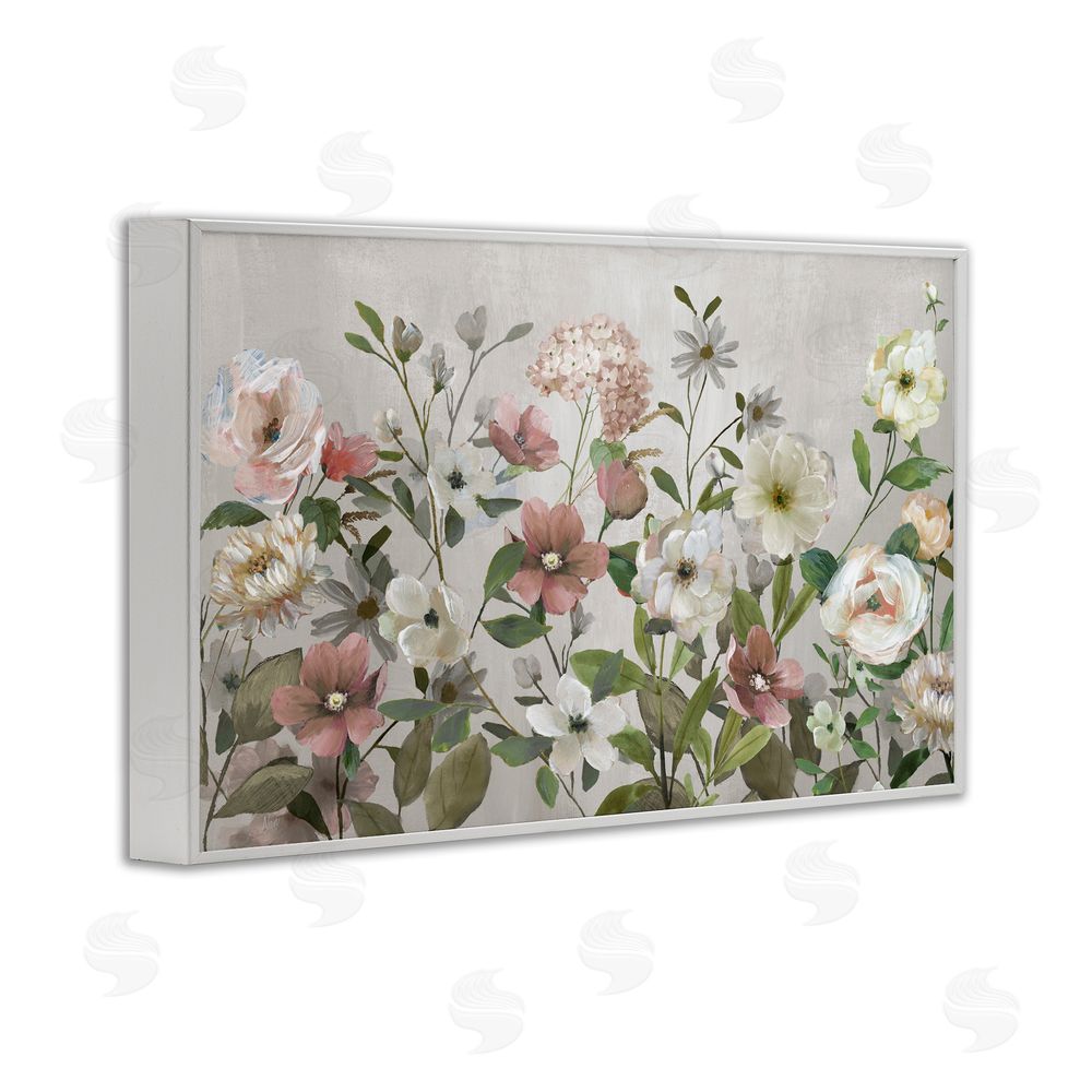Nan Garden Meadow Arrangement White Framed Giclee Wall Art Print