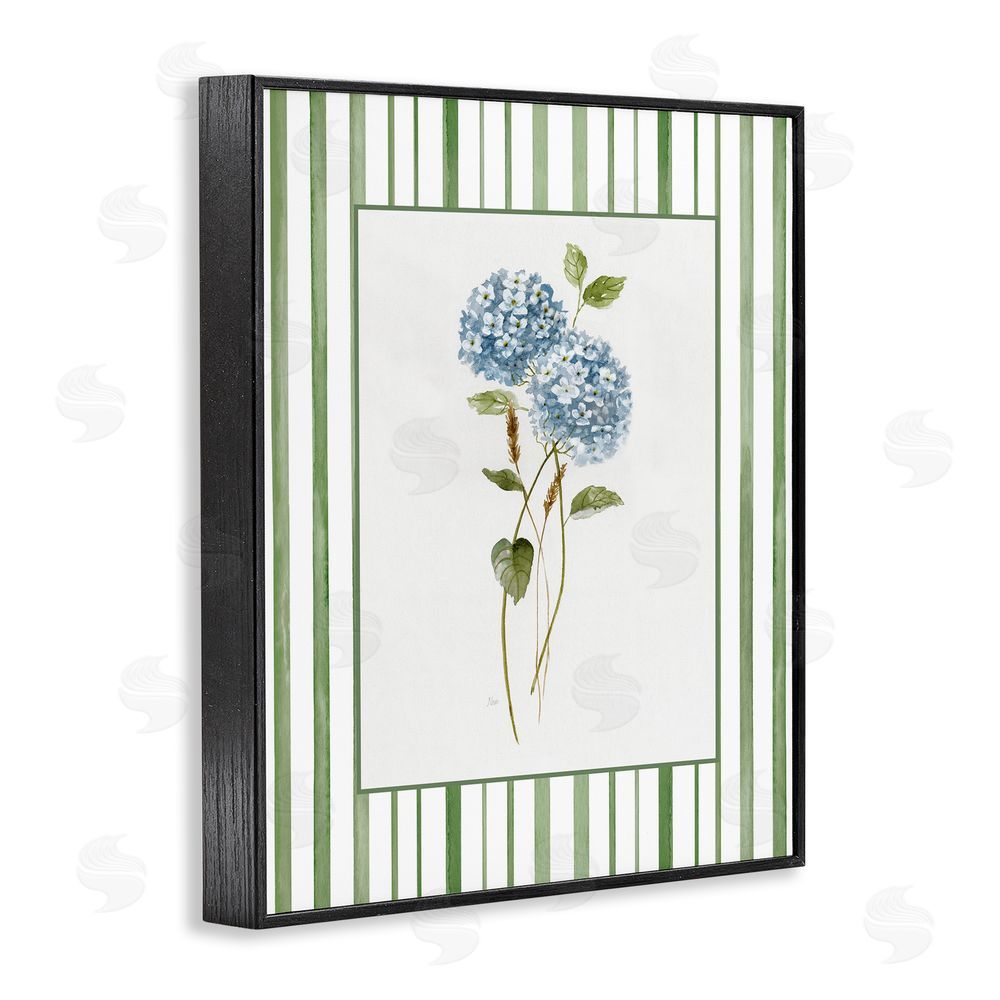 Nan Delicate Hydrangea & Dried Wheat Black Framed Giclee Wall Art Print