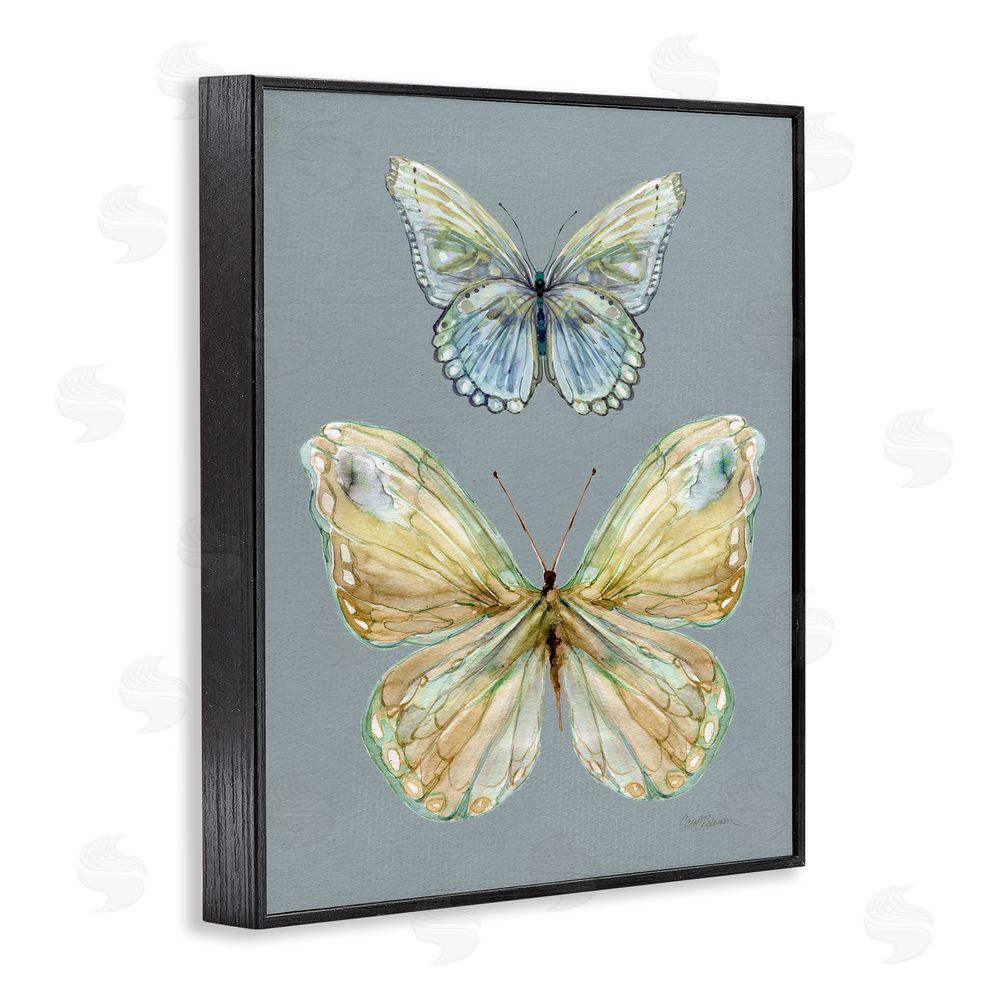 Carol Robinson Delicate Butterflies on Slate Black Framed Giclee Wall Art Print