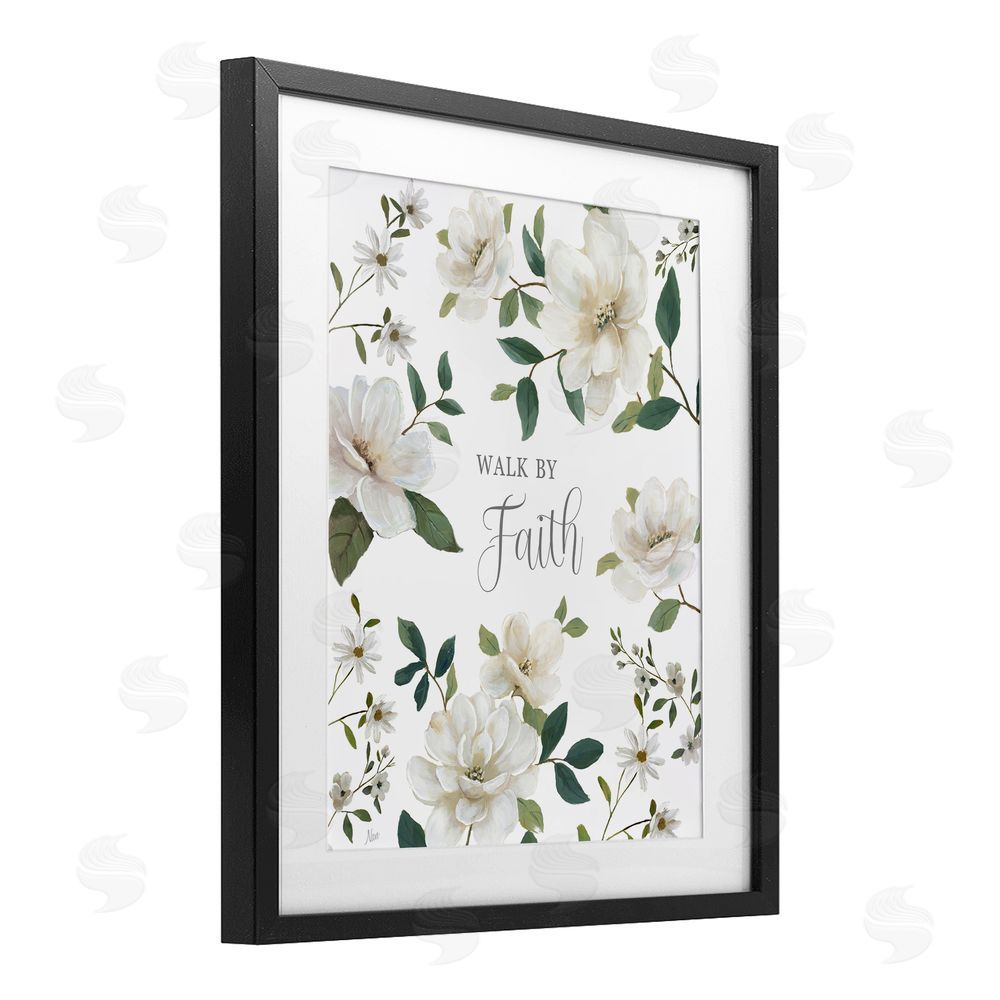 Nan Floral Walk By Faith Black Framed Print Under Glass Wall Art