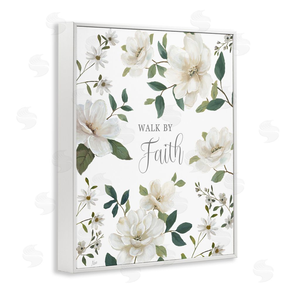 Nan Floral Walk By Faith White Framed Giclee Wall Art Print