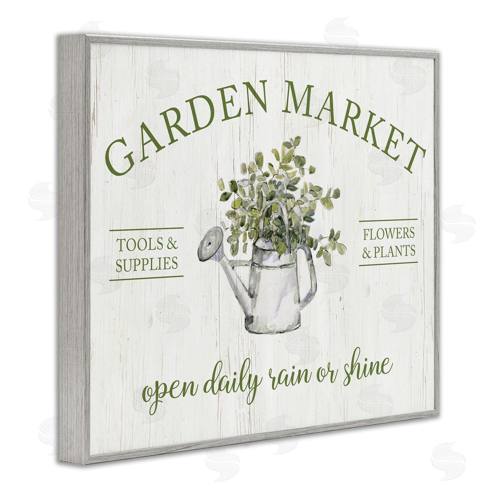 Sally Swatland Open Daily Garden Market Gray Framed Giclee Wall Art Print