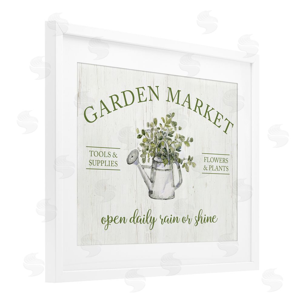 Sally Swatland Open Daily Garden Market White Framed Print Under Glass Wall Art
