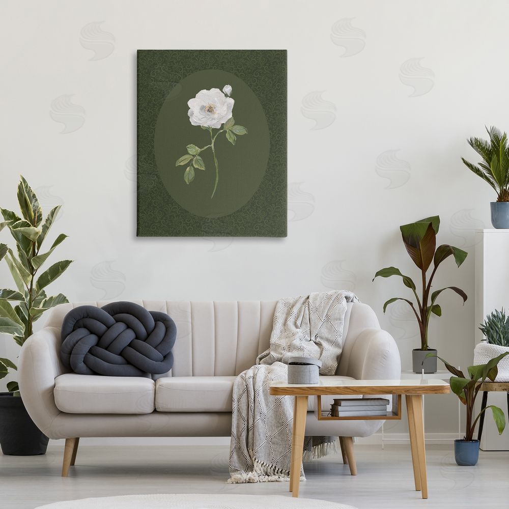 Sally Swatland Emerald & White Oval Rose