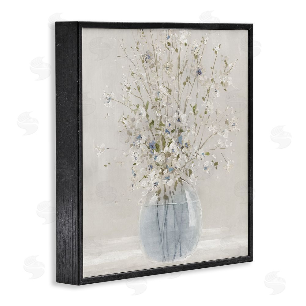 Carol Robinson Serene Glass Vase Bouquet Black Framed Giclee Wall Art Print