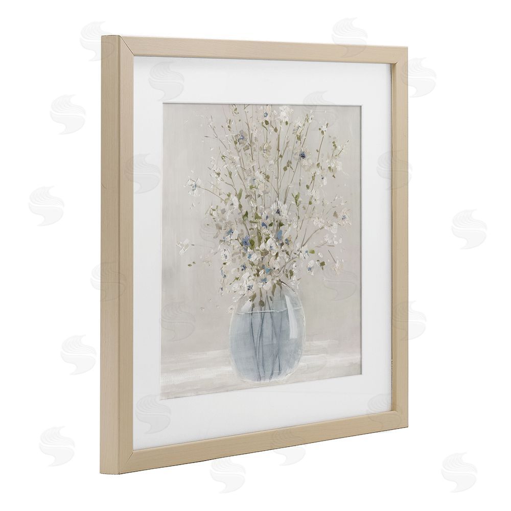 Carol Robinson Serene Glass Vase Bouquet Brown Framed Print Under Glass Wall Art