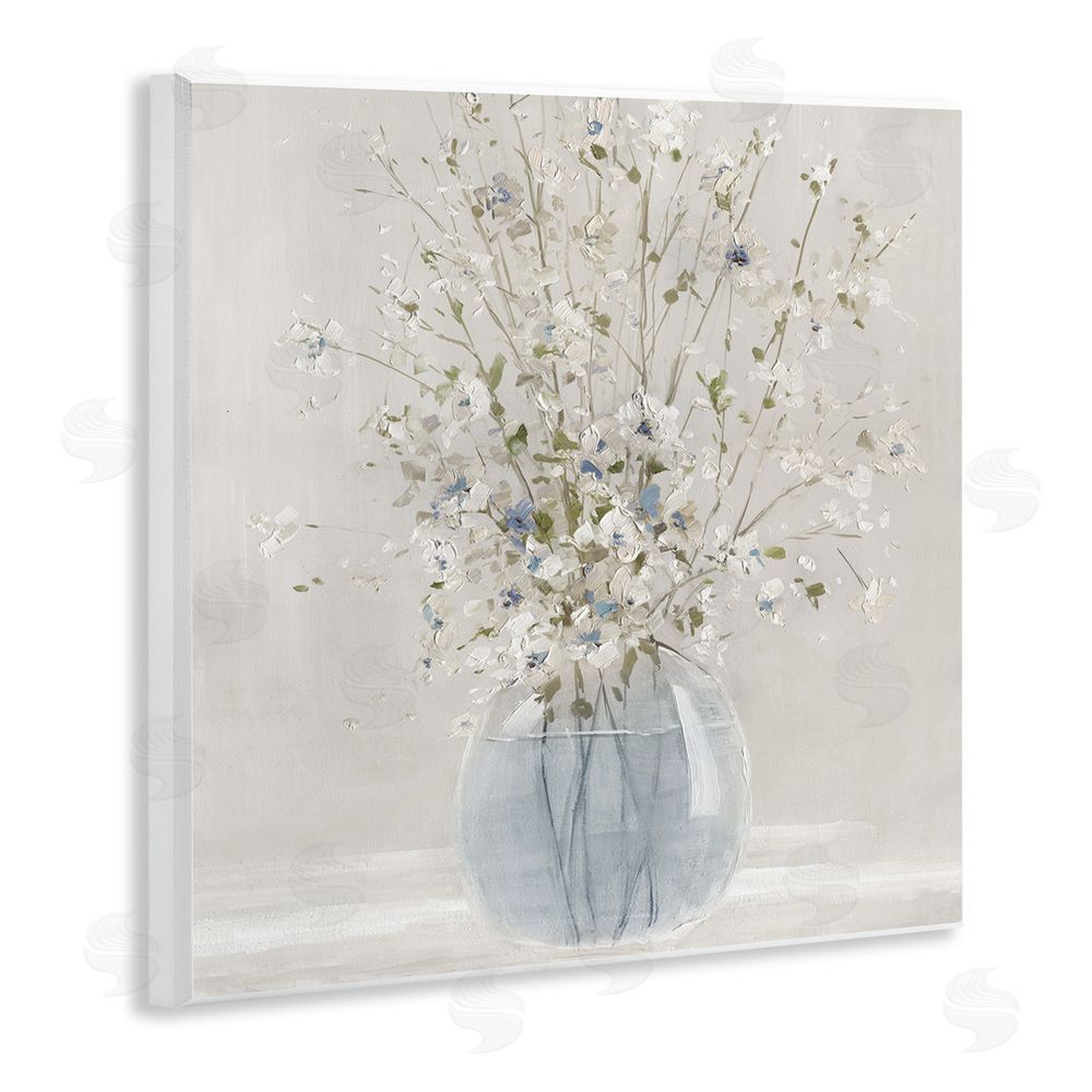 Carol Robinson Serene Glass Vase Bouquet Wooden Wall Plaque Art Print
