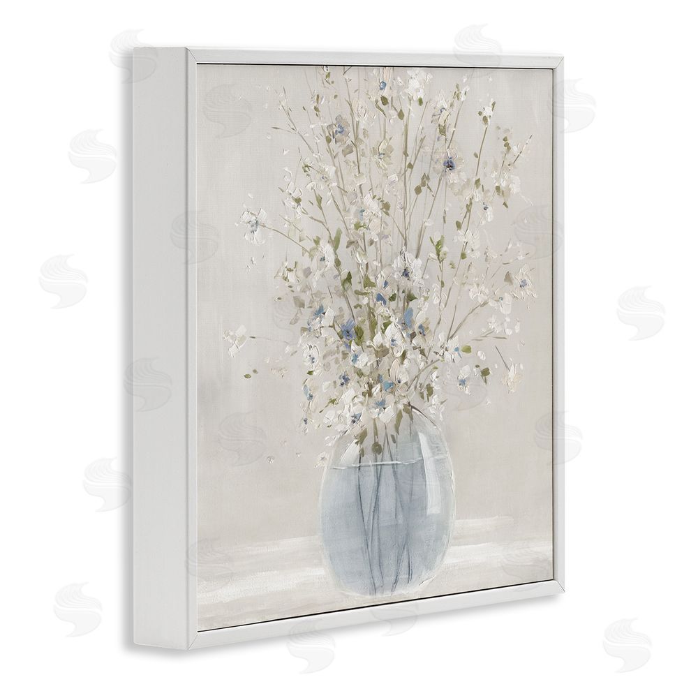 Carol Robinson Serene Glass Vase Bouquet White Framed Giclee Wall Art Print