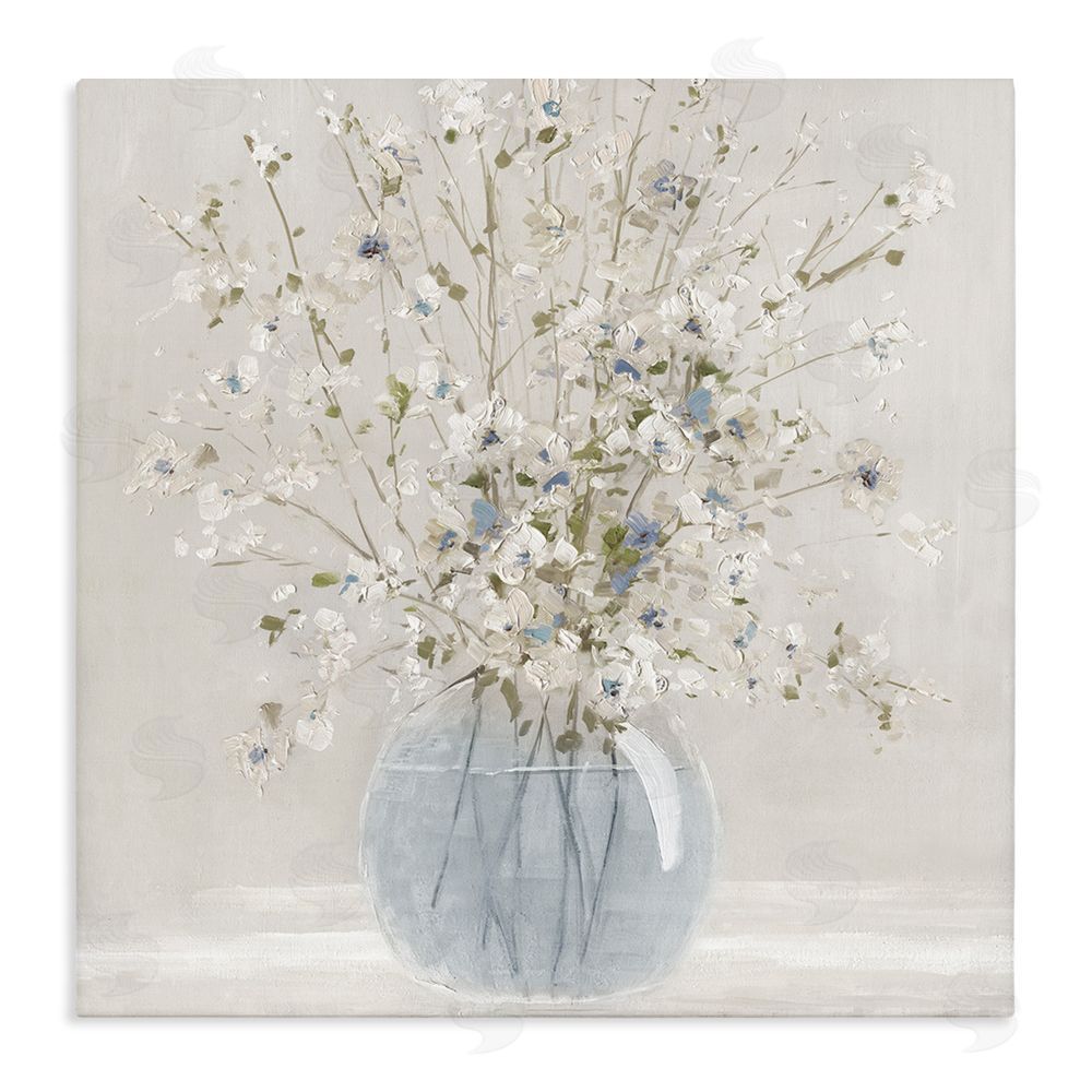 Carol Robinson Subtle Glass Vase Bouquet Stretched Canvas Wall Art Print