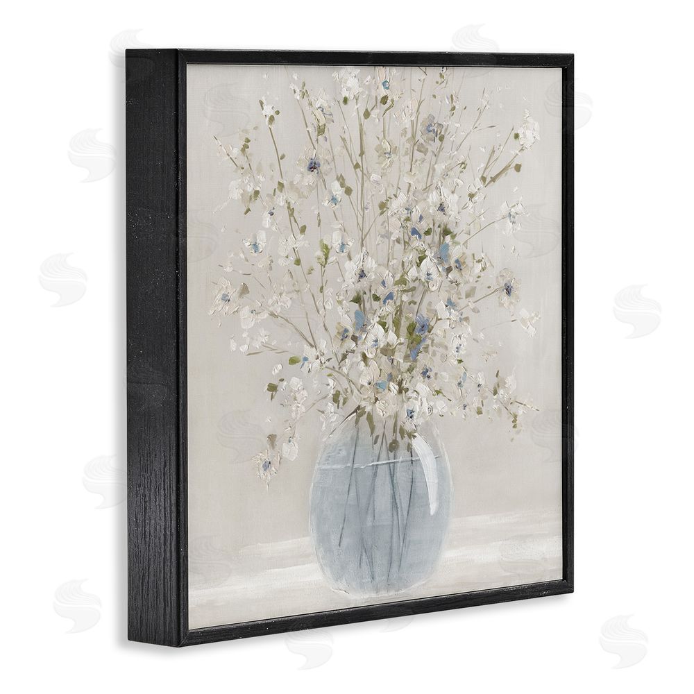Carol Robinson Subtle Glass Vase Bouquet Black Framed Giclee Wall Art Print
