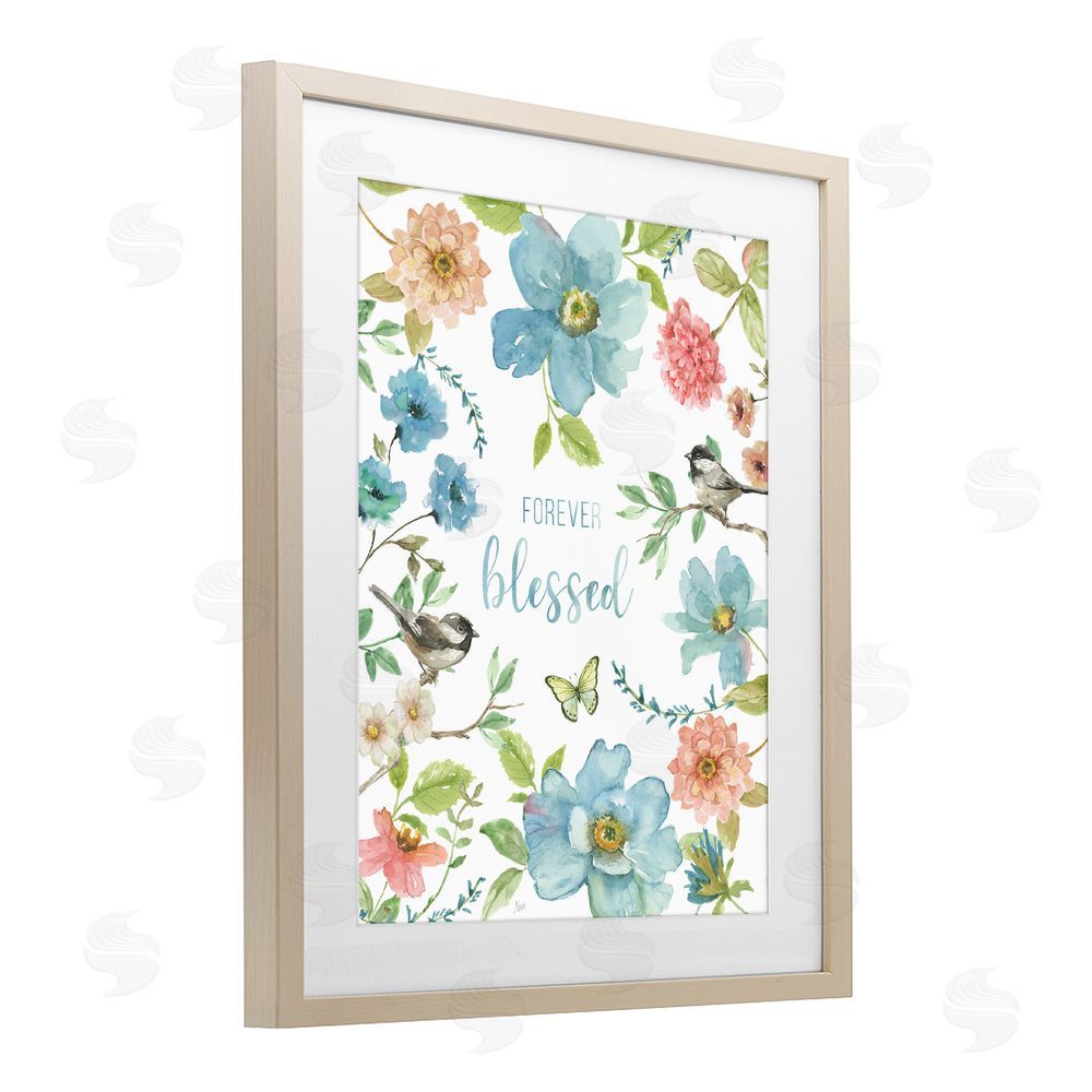 Nan Forever Blessed Pink & Blue Brown Framed Print Under Glass Wall Art