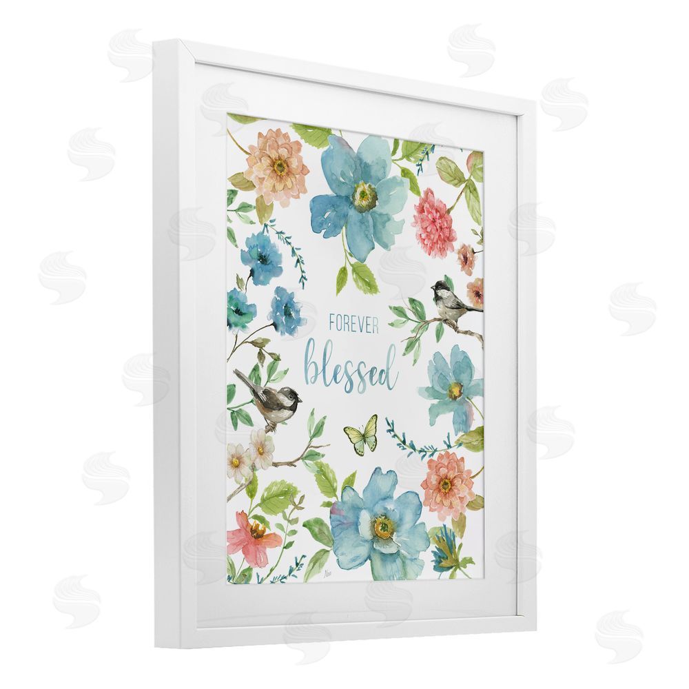 Nan Forever Blessed Pink & Blue White Framed Print Under Glass Wall Art