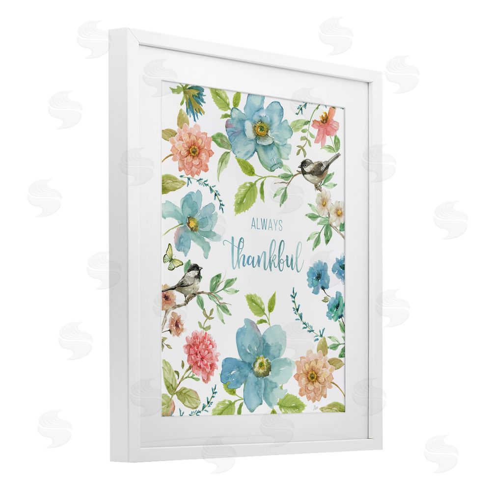 Nan Always Thankful Pink & Blue White Framed Print Under Glass Wall Art
