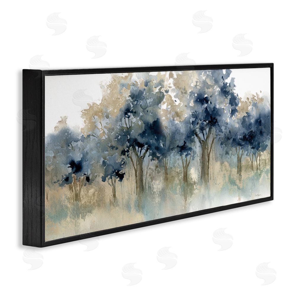 Carol Robinson Indigo Woodland Watercolor Study Black Framed Giclee Wall Art Print