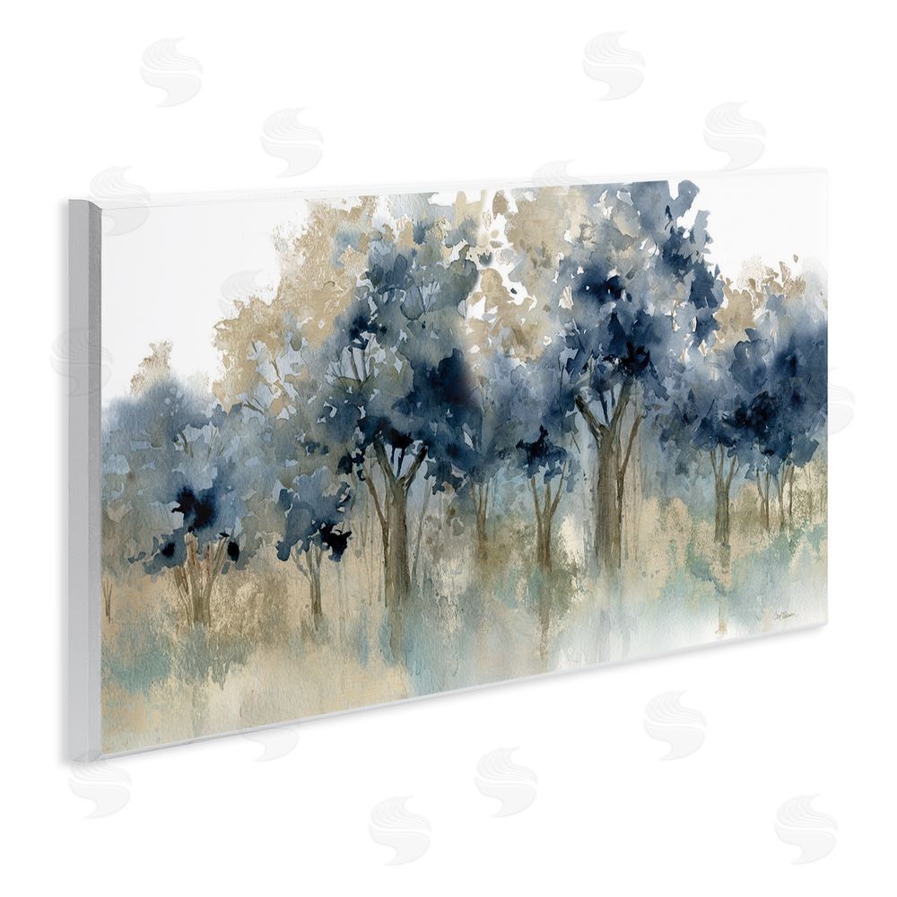 Carol Robinson Indigo Woodland Watercolor Study Wooden Wall Plaque Art Print