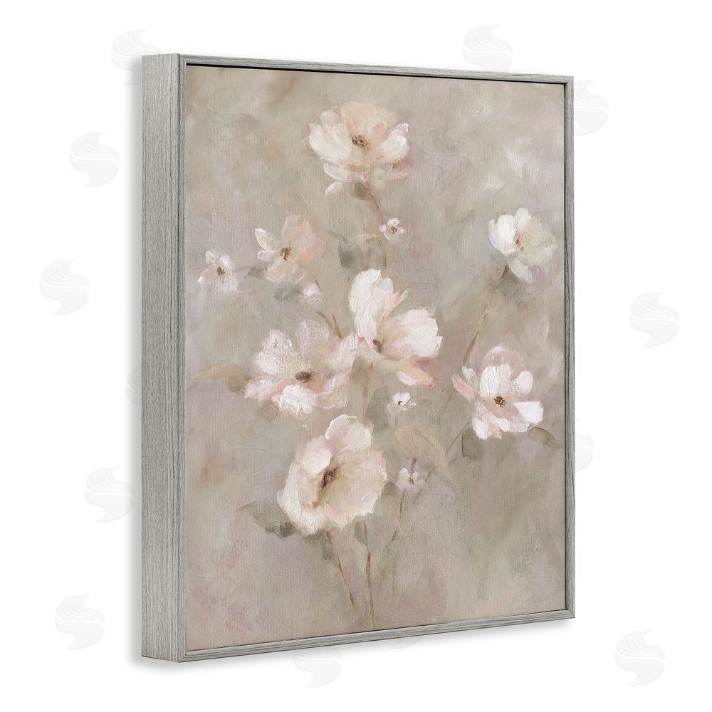 Carol Robinson Delicate Blush Floral Arrangement Gray Framed Giclee Wall Art Print