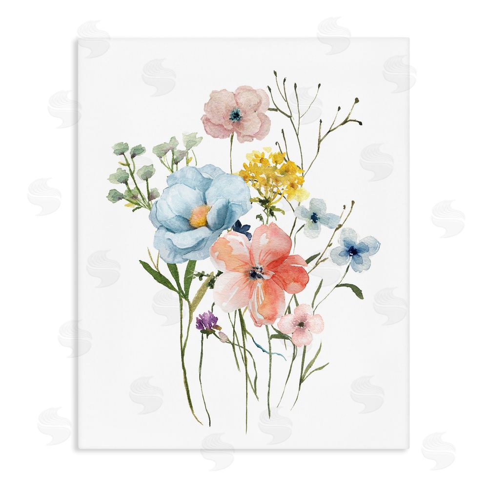 Livi Finn Spring Meadow Wild Flowers Stretched Canvas Wall Art Print