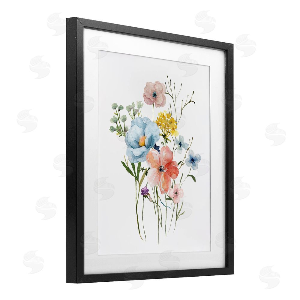 Livi Finn Spring Meadow Wild Flowers Black Framed Print Under Glass Wall Art