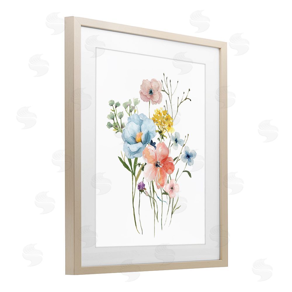 Livi Finn Spring Meadow Wild Flowers Brown Framed Print Under Glass Wall Art